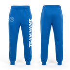 Custom Powder Blue White Fleece Jogger Sweatpants