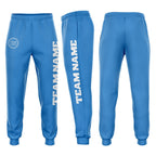 Custom Powder Blue White Fleece Jogger Sweatpants photo 1