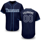 Custom Navy White-Powder Blue Baseball Jersey
