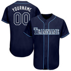 Custom Navy White-Powder Blue Baseball Jersey photo 1