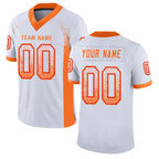Custom White Orange-Red Drift Fashion Football Jersey