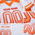 Custom White Orange-Red Drift Fashion Football Jersey detail