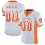 Custom White Orange-Red Drift Fashion Football Jersey photo 1