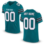 Custom Teal White-Black Mesh Authentic Football Jersey