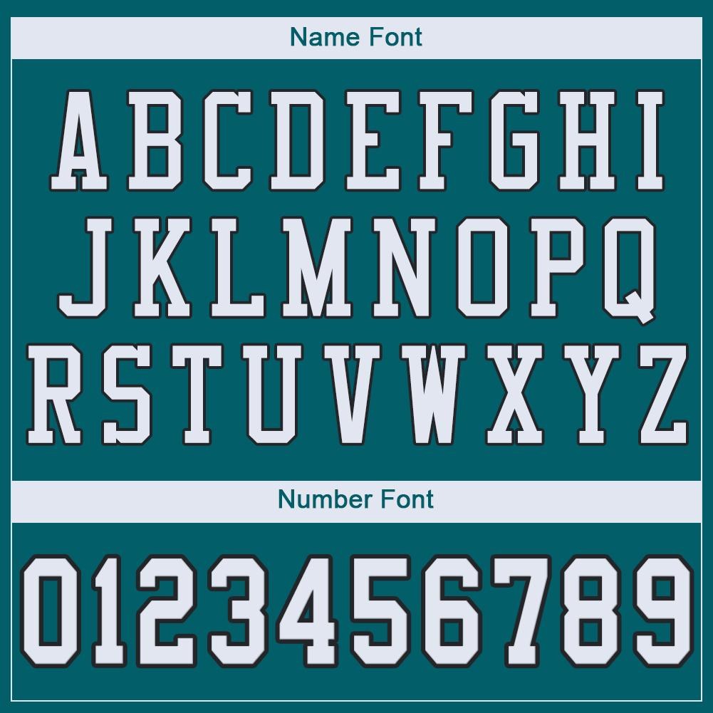 Custom Teal White-Black Mesh Authentic Football Jersey photo 4