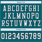 Custom Teal White-Black Mesh Authentic Football Jersey photo 4