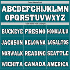 Custom Teal White-Old Gold Mesh Authentic Football Jersey photo 2
