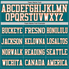 Custom Teal Orange-White Mesh Authentic Football Jersey photo 2