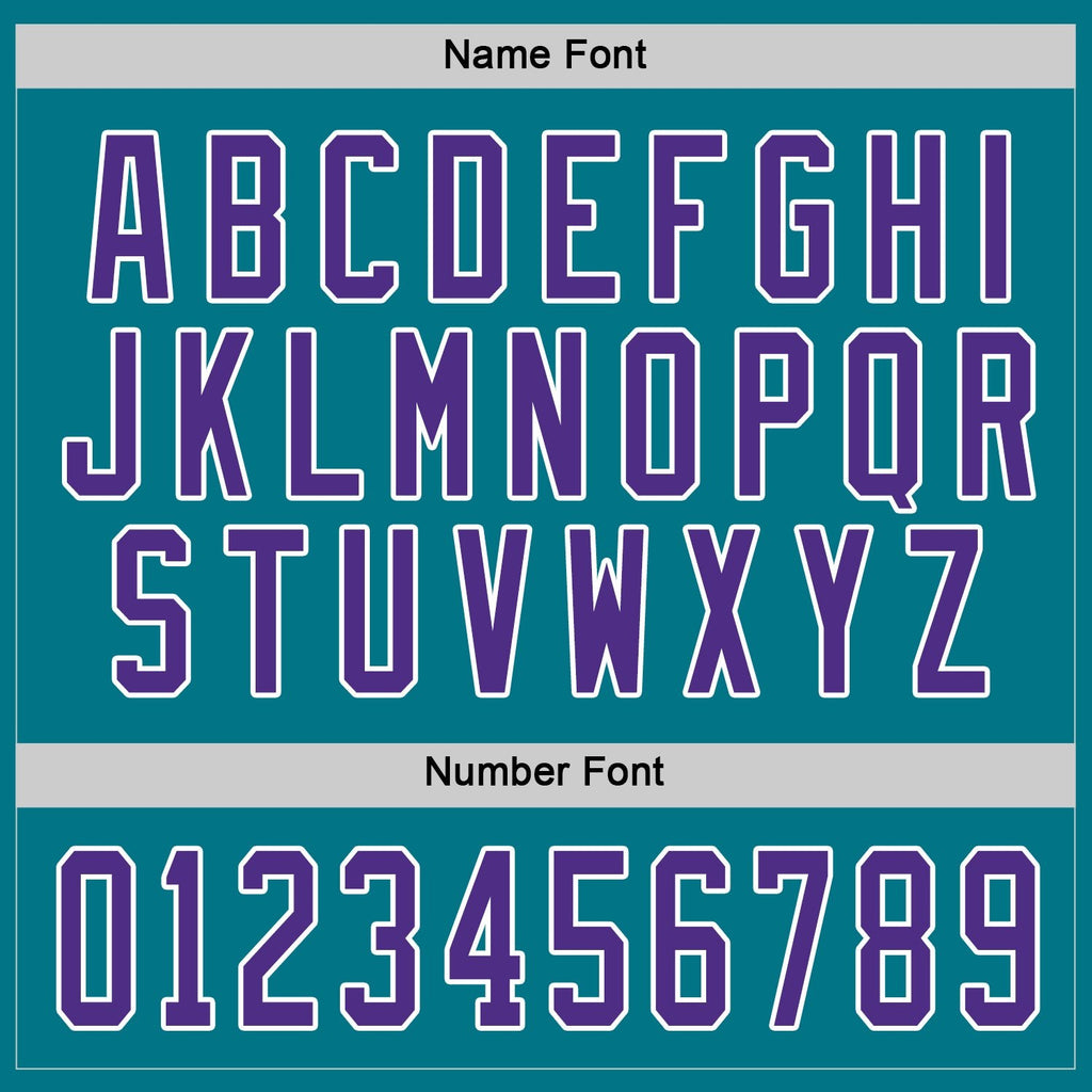Custom Teal Purple-White Hockey Jersey photo 3