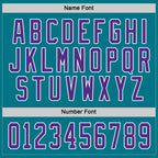 Custom Teal Purple-White Hockey Jersey photo 3