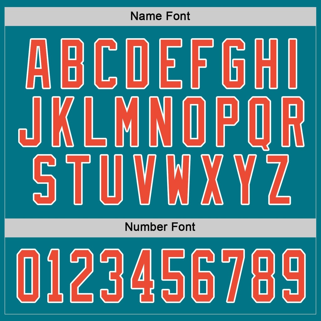 Custom Teal Orange-White Hockey Jersey photo 3