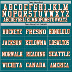 Custom Teal White-Orange Mesh Authentic Football Jersey photo 2