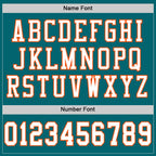 Custom Teal White-Orange Mesh Authentic Football Jersey photo 3