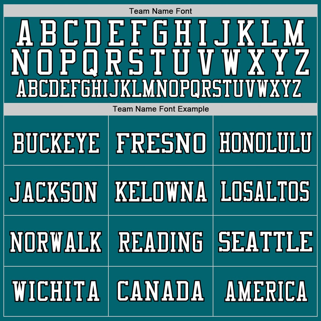 Custom Teal Black-White Mesh Authentic Football Jersey photo 2