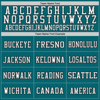 Custom Teal Black-White Mesh Authentic Football Jersey photo 2