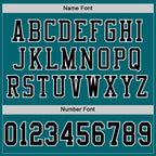 Custom Teal Black-White Mesh Authentic Football Jersey photo 3
