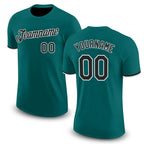 Custom Teal Black-White Performance T-Shirt