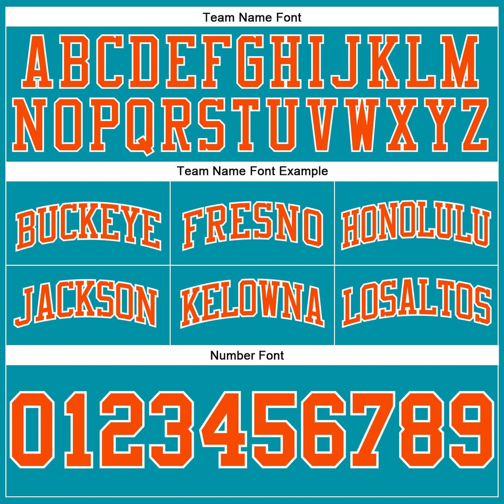 Custom Teal Orange-White Authentic Throwback Basketball Shorts photo 2