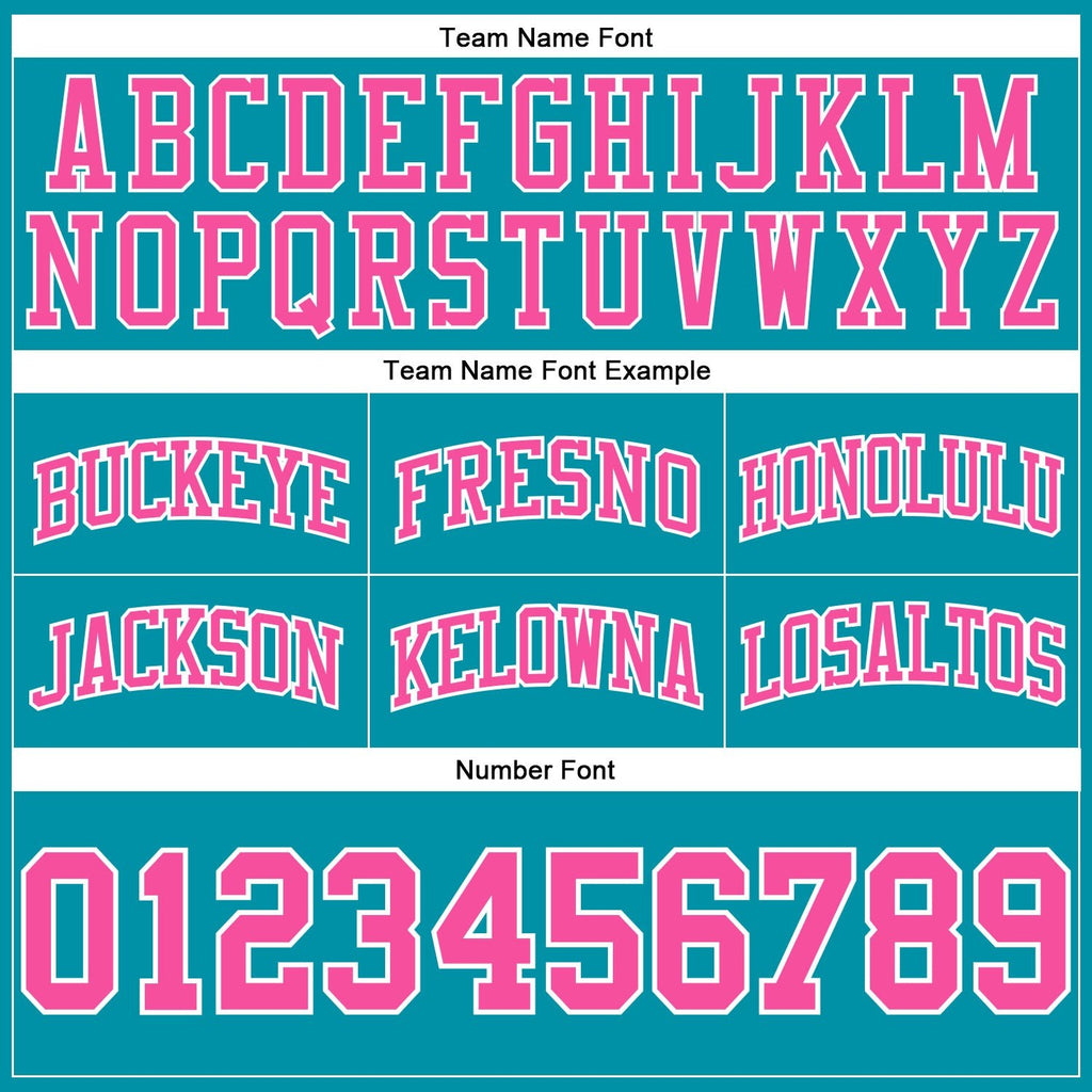 Custom Teal Pink-White Authentic Throwback Basketball Shorts photo 2