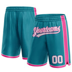 Custom Teal White-Pink Authentic Basketball Shorts photo 1