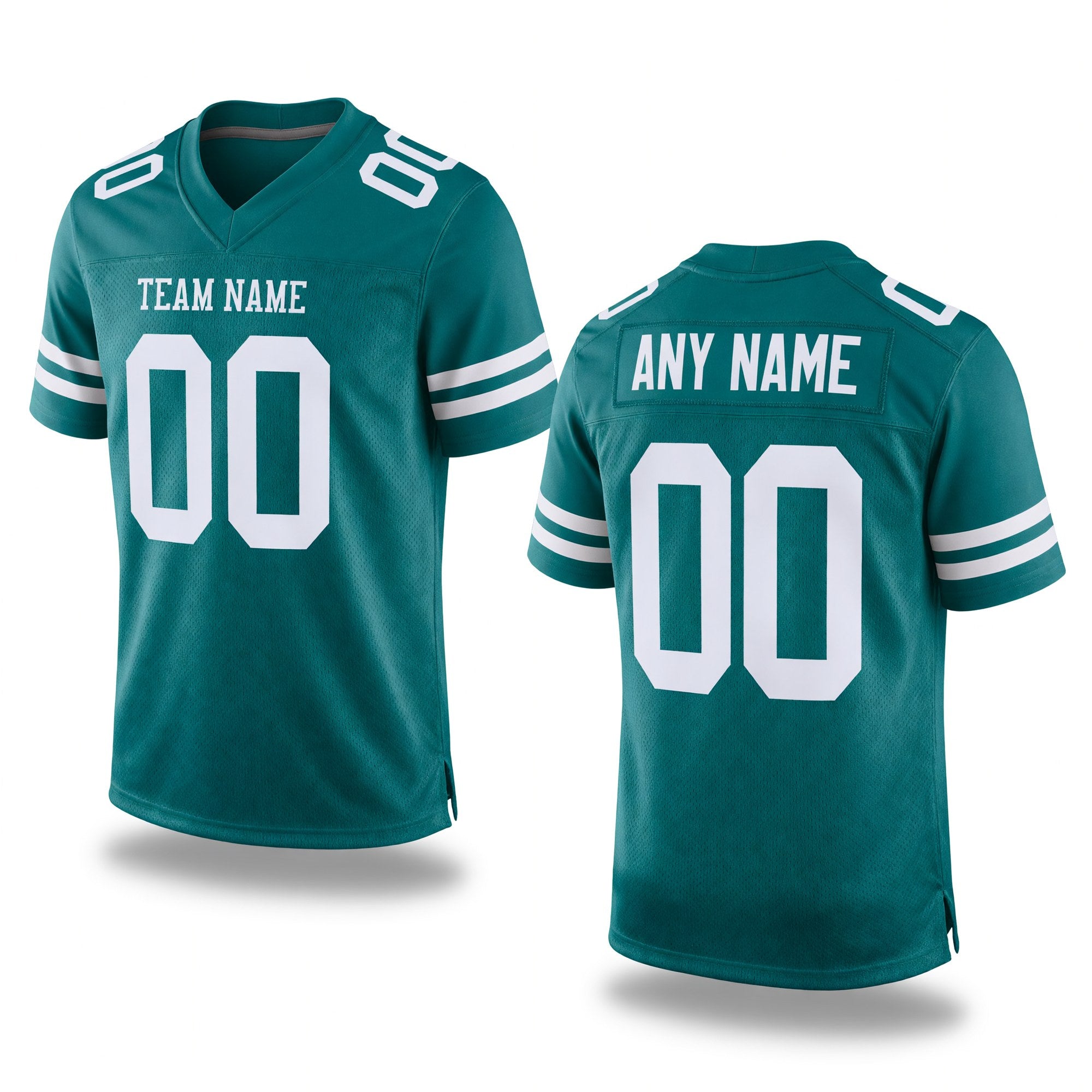 Custom Teal White Mesh Authentic Football Jersey