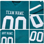 Custom Teal White Mesh Authentic Football Jersey detail
