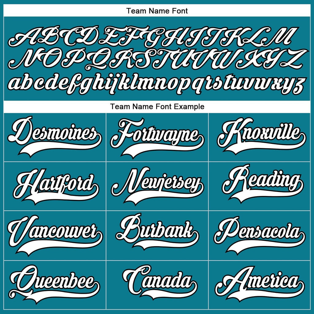 Custom Teal White-Black Hockey Lace Neck Jersey photo 3