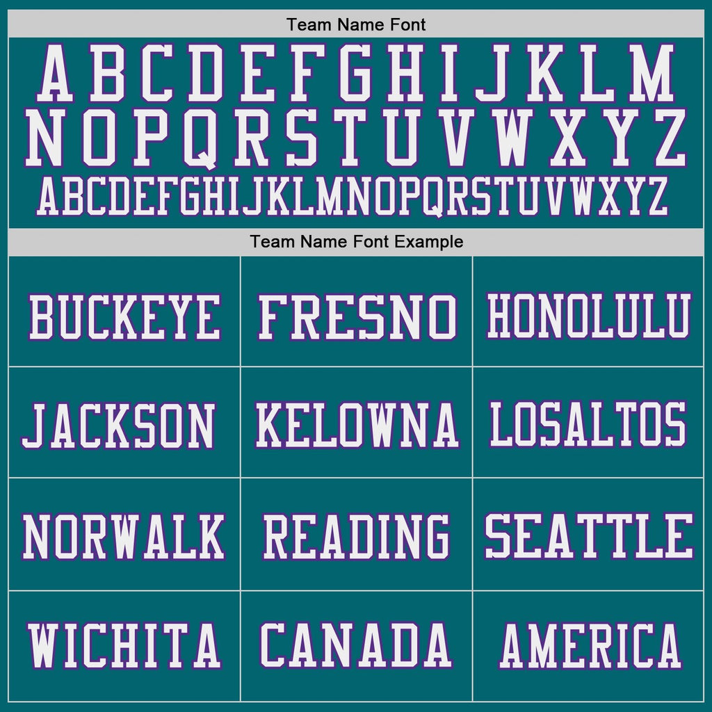 Custom Teal Purple-White Mesh Authentic Throwback Football Jersey photo 2