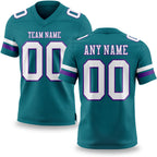 Custom Teal White-Purple Authentic Football Jersey