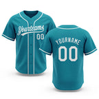 Custom Stitched Teal White-Teal Baseball Pullover Sweatshirt Hoodie
