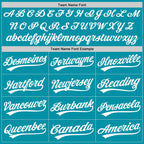 Custom Stitched Teal White-Teal Baseball Pullover Sweatshirt Hoodie photo 3