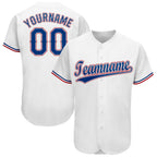 Custom White Royal-Red Baseball Jersey photo 1