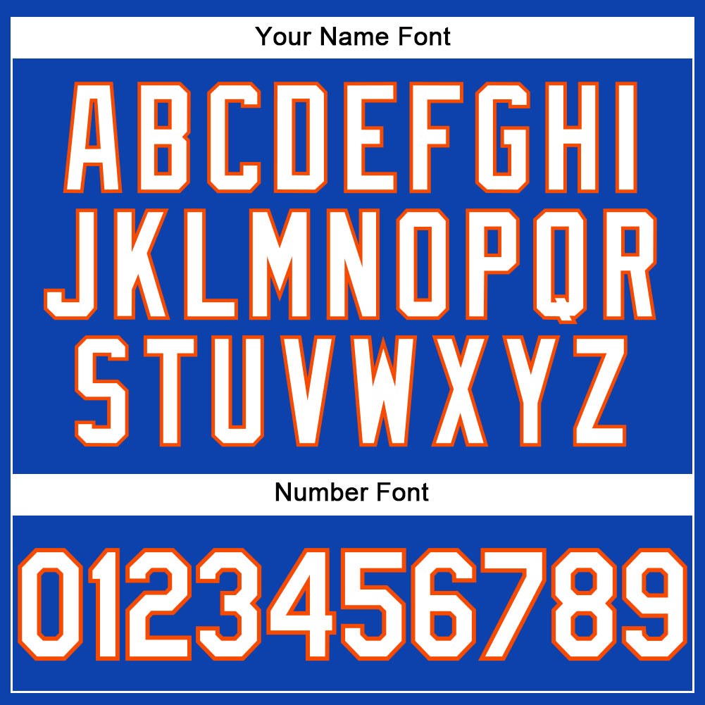 Custom Thunder Blue White-Orange Performance T-Shirt photo 3