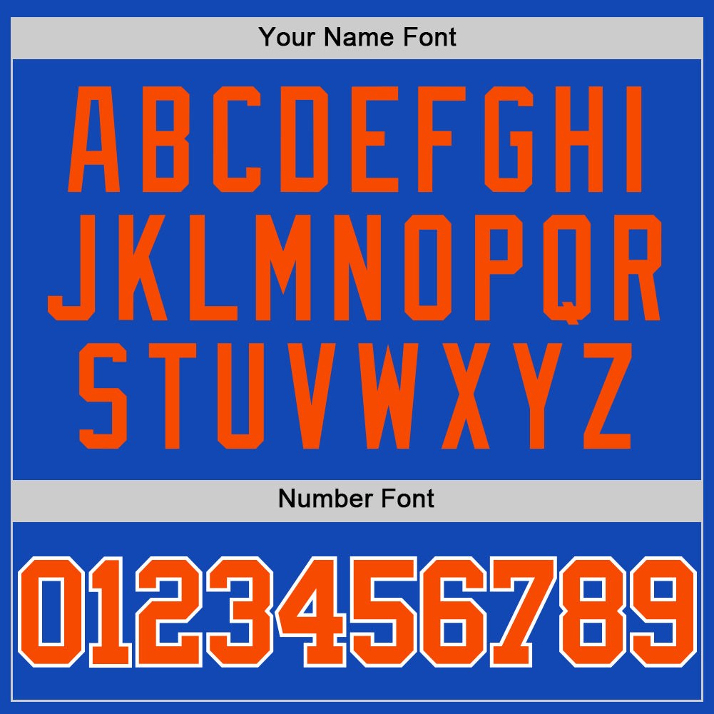 Custom Thunder Blue Orange-White Authentic Basketball Jersey photo 3