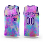 Custom Tie Dye Purple-White 3D Watercolor Gradient Authentic Basketball Jersey