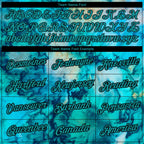 Custom Tie Dye Aqua-Black 3D Performance T-Shirt photo 2