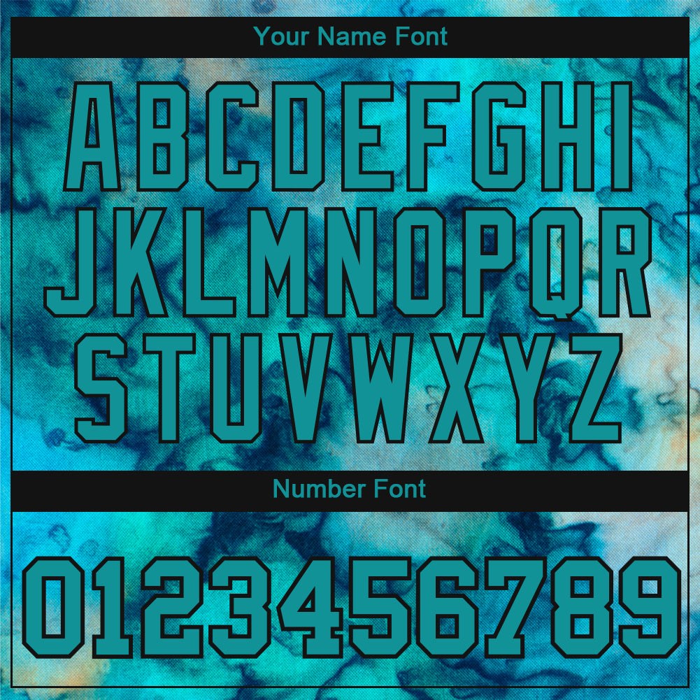 Custom Tie Dye Aqua-Black 3D Performance T-Shirt photo 3