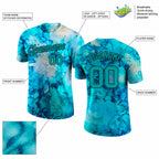 Custom Aqua and Black Tie Dye Performance T-Shirt customization guide