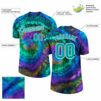 Custom Aqua and White Tie Dye Performance T-Shirt customization guide