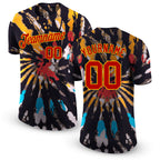Custom Tie Dye Red-Gold 3D Performance T-Shirt