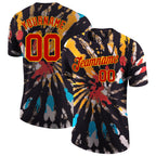 Custom Tie Dye Red-Gold 3D Performance T-Shirt photo 1