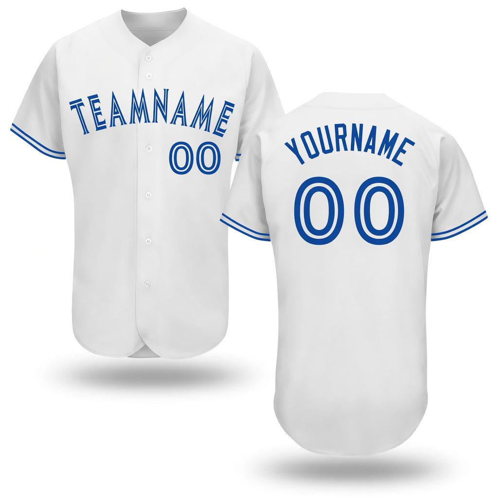 Custom White Royal Baseball Jersey