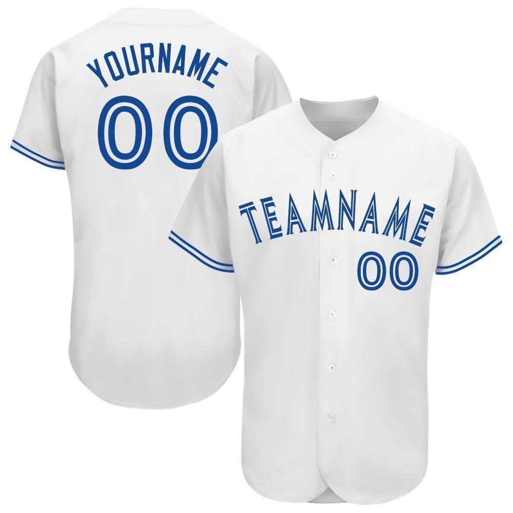 Custom White Royal Baseball Jersey photo 1