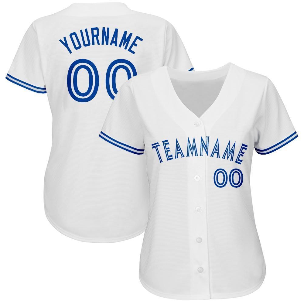 Custom White Royal Baseball Jersey photo 2