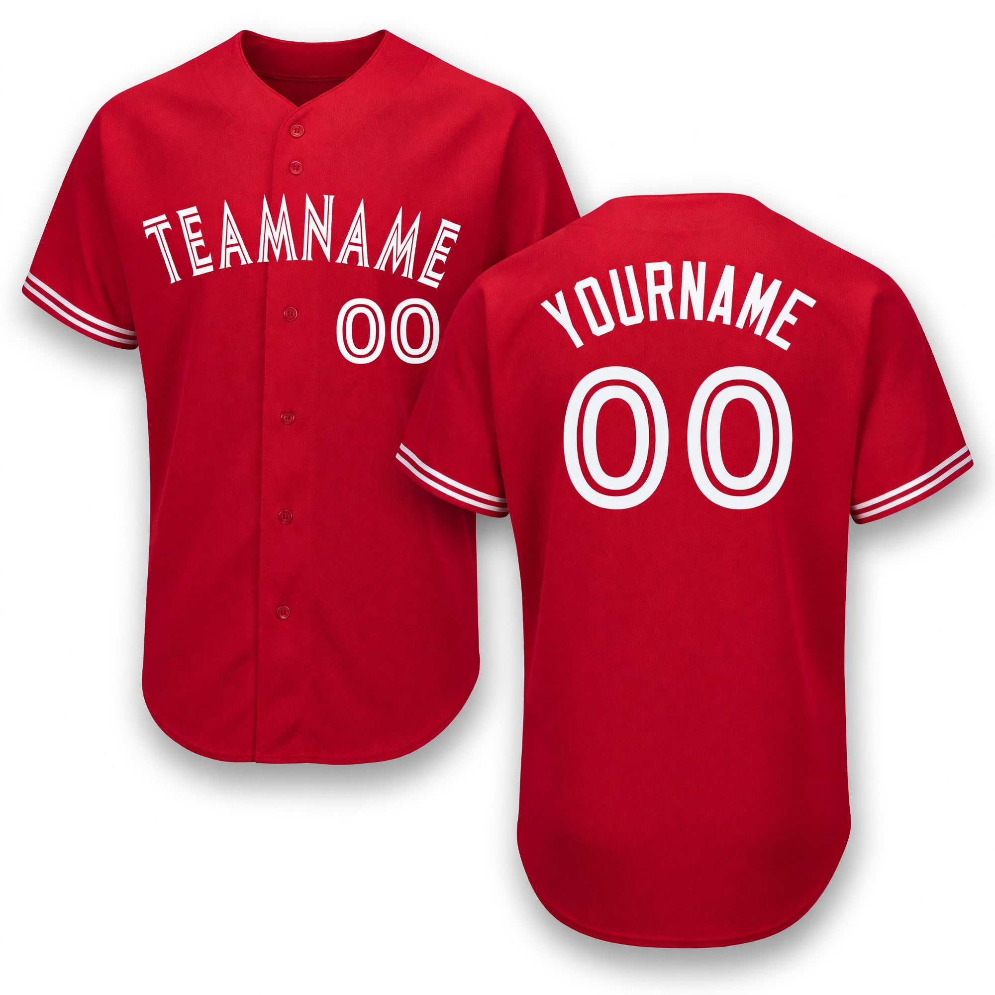 Custom Red White Baseball Jersey