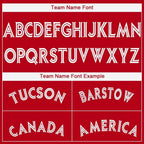 Custom Red White Baseball Jersey photo 4