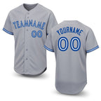 Custom Gray Royal-White Baseball Jersey