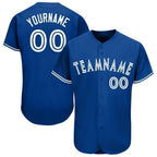 Custom Royal White Baseball Jersey photo 1
