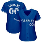 Custom Royal White Baseball Jersey photo 2