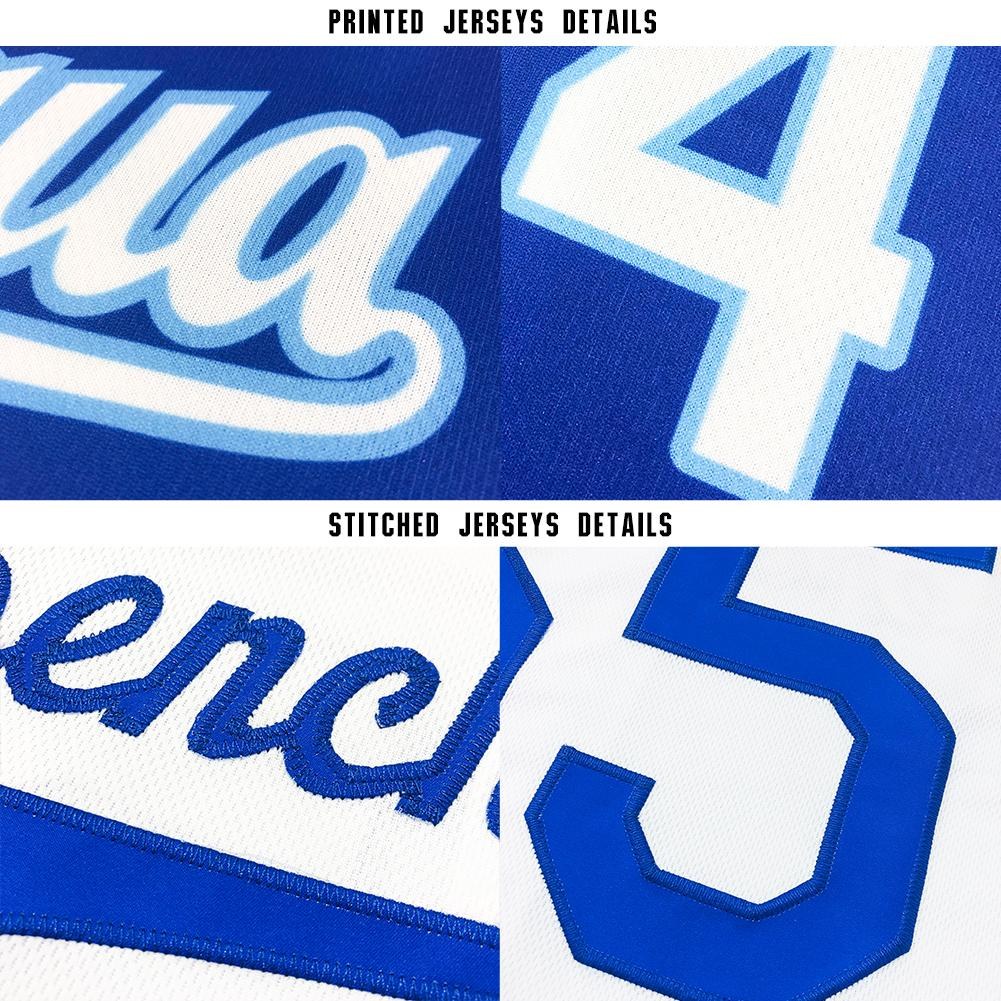 Custom Royal White Baseball Jersey photo 5